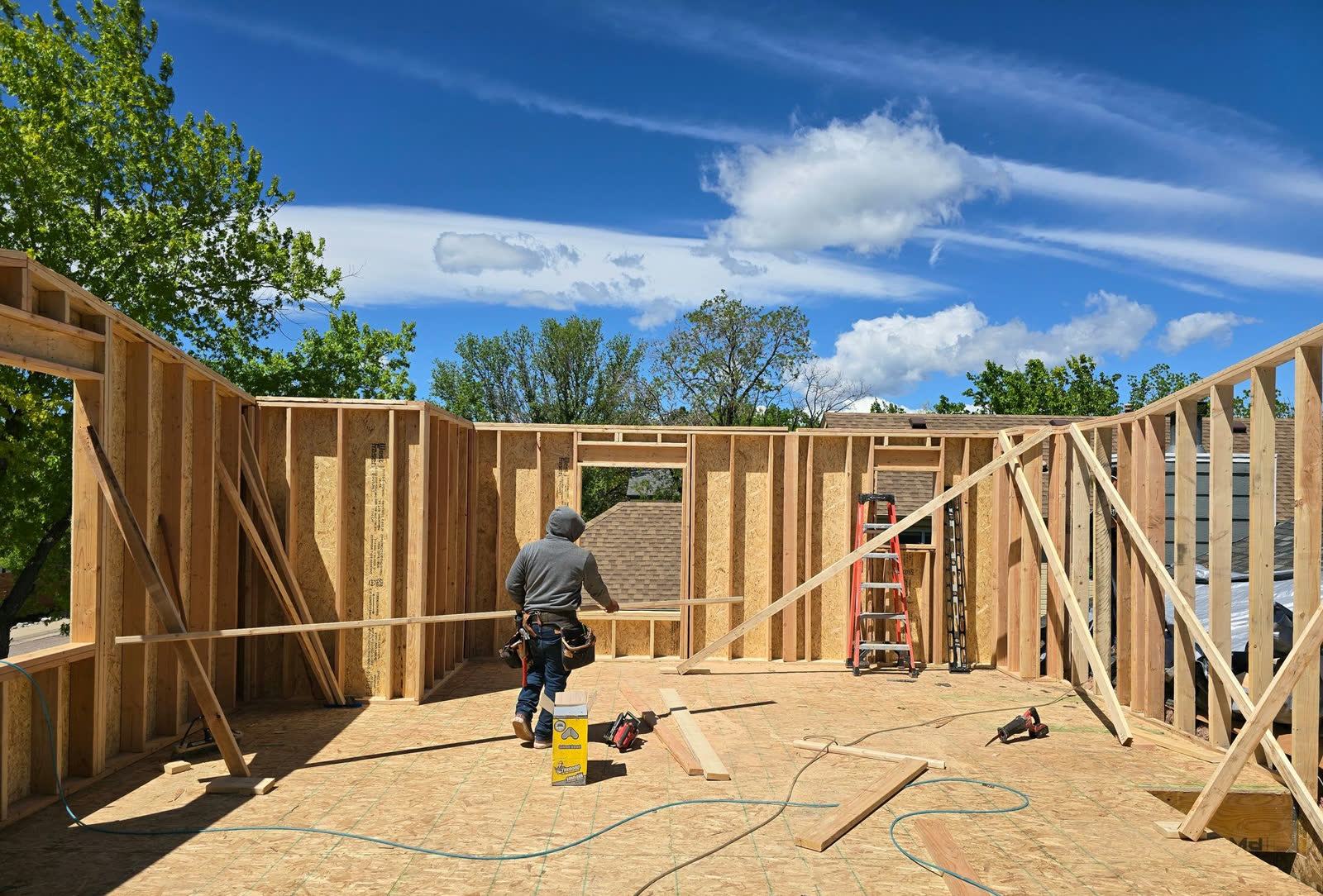 Framing crew building a home addition